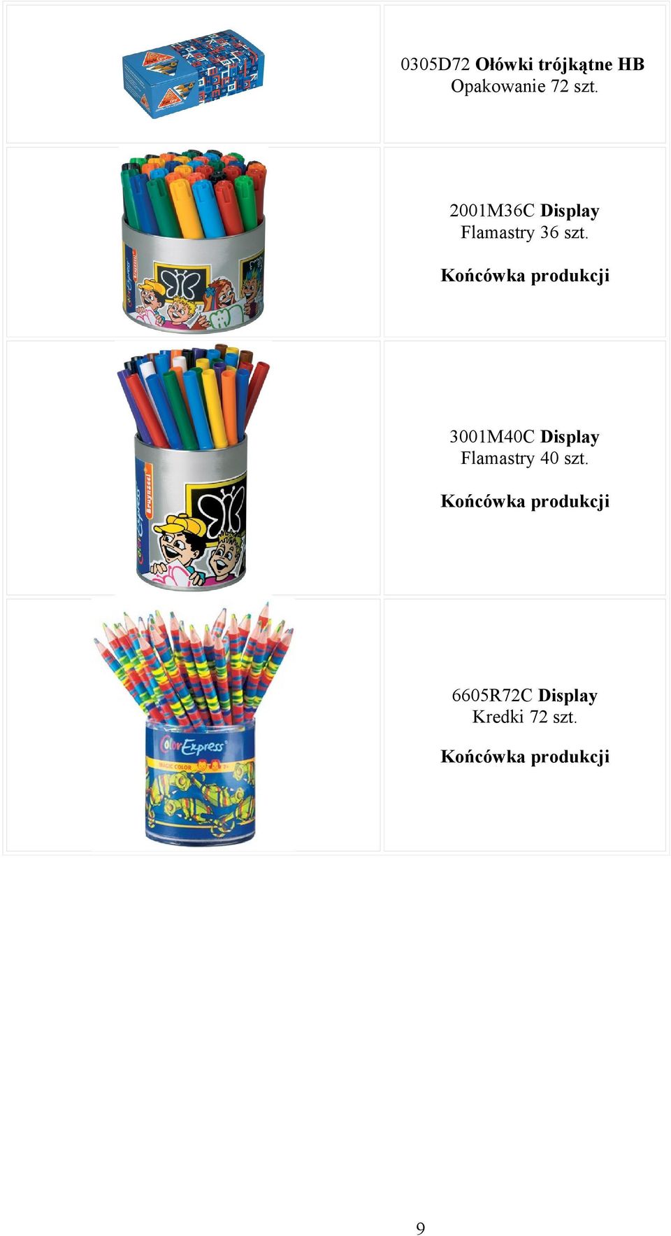 Końcówka produkcji 3001M40C Display Flamastry 40