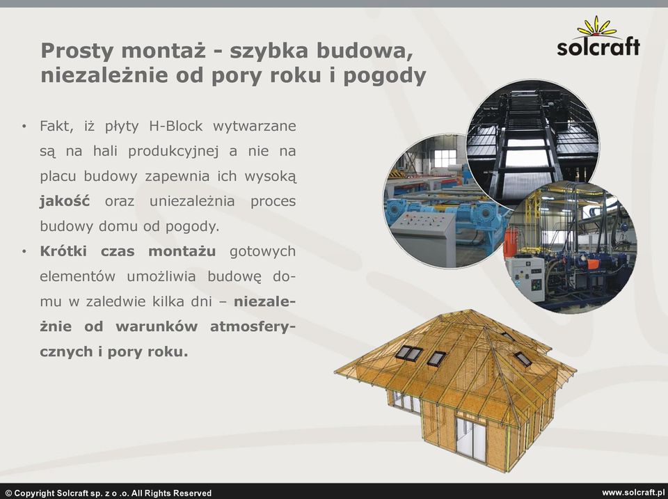 uniezależnia proces budowy domu od pogody.