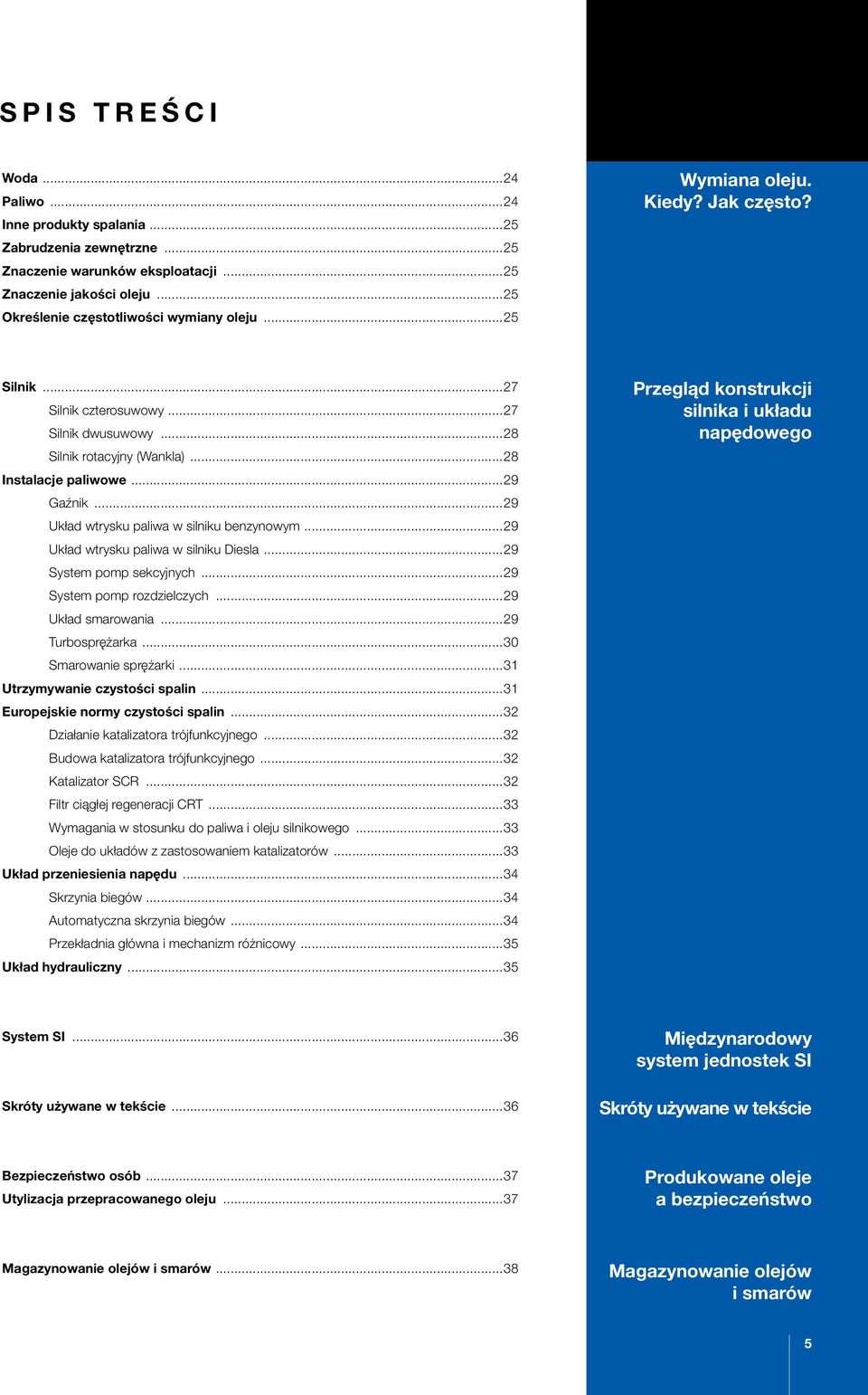 Gaênik...29. Układ wtrysku paliwa w silniku benzynowym...29. Układ wtrysku paliwa w silniku Diesla...29. System pomp sekcyjnych...29. System pomp rozdzielczych...29. Układ smarowania...29. Turbospr arka.