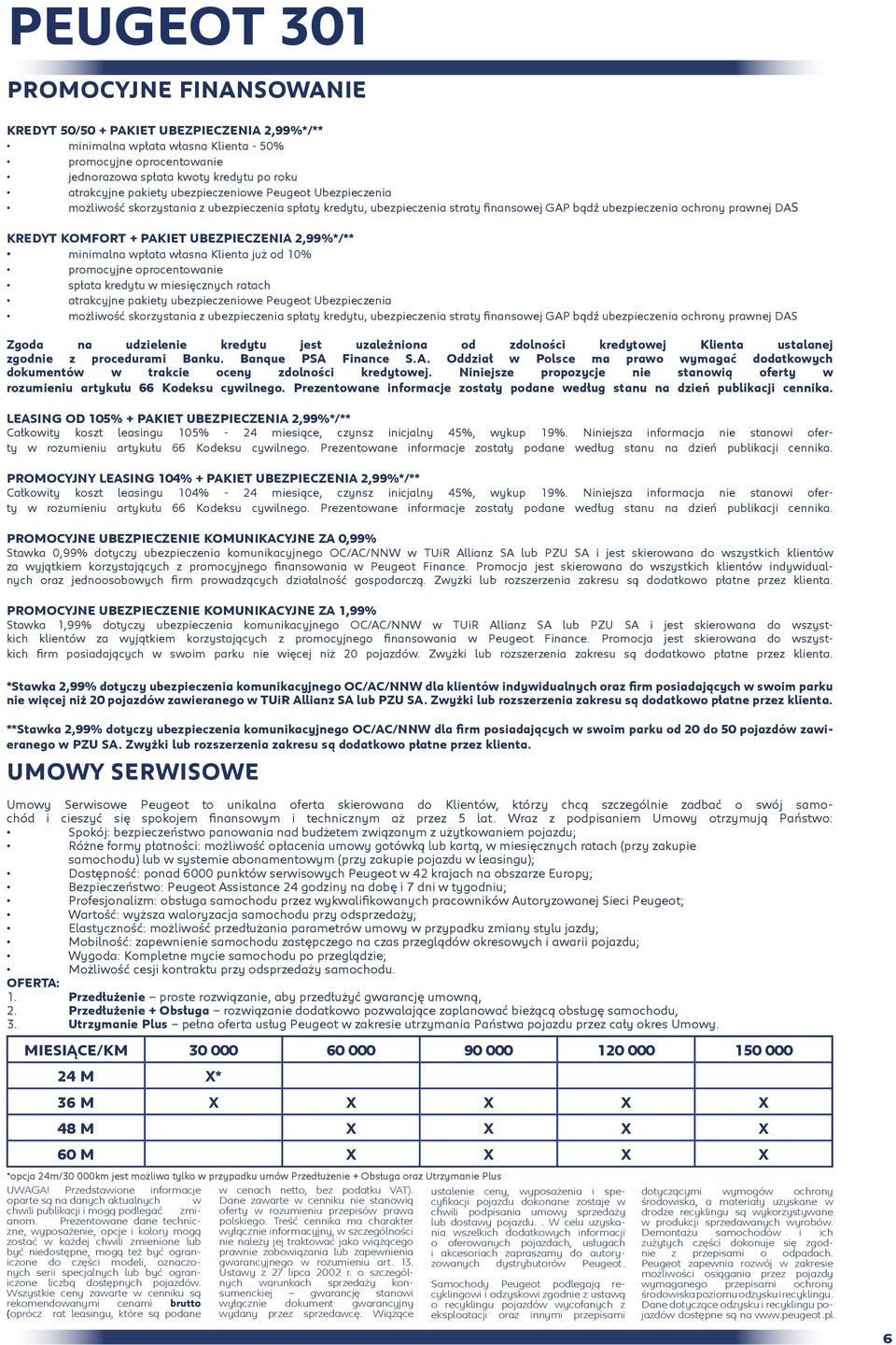 UBEZPIECZENIA 2,99%*/** minimalna wpłata własna Klienta już od 10% promocyjne oprocentowanie spłata kredytu w miesięcznych ratach atrakcyjne pakiety ubezpieczeniowe Peugeot Ubezpieczenia możliwość