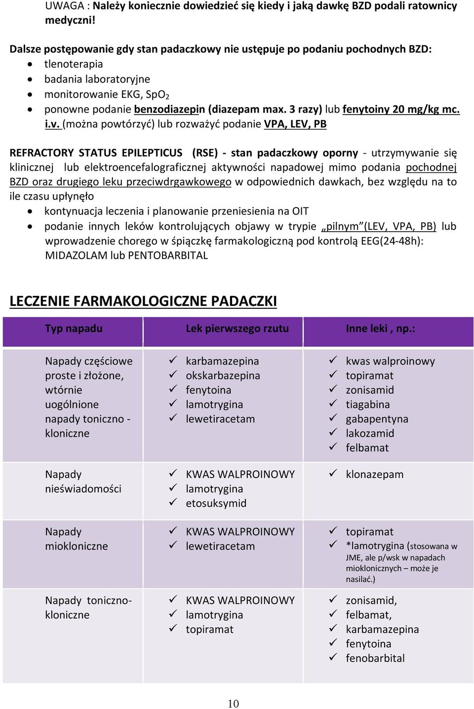 3 razy) lub fenytoiny 20 mg/kg mc. i.v.