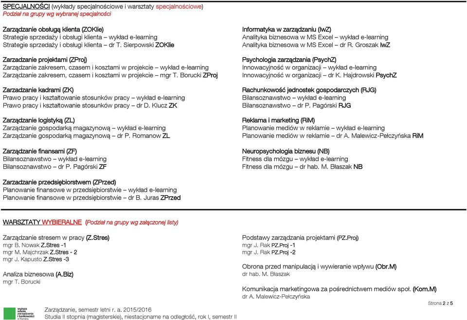 Borucki ZProj Zarzadzanie kadrami (ZK) Prawo pracy i kształtowanie stosunków pracy wykład elearning Prawo pracy i kształtowanie stosunków pracy dr D.