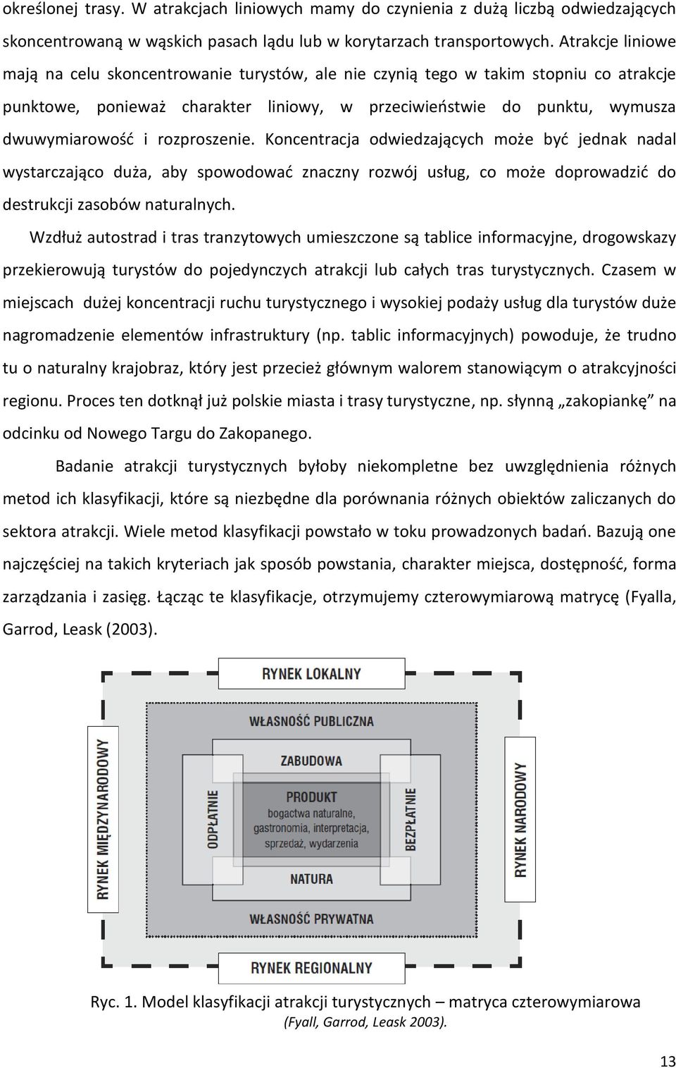 rozproszenie. Koncentracja odwiedzających może być jednak nadal wystarczająco duża, aby spowodować znaczny rozwój usług, co może doprowadzić do destrukcji zasobów naturalnych.