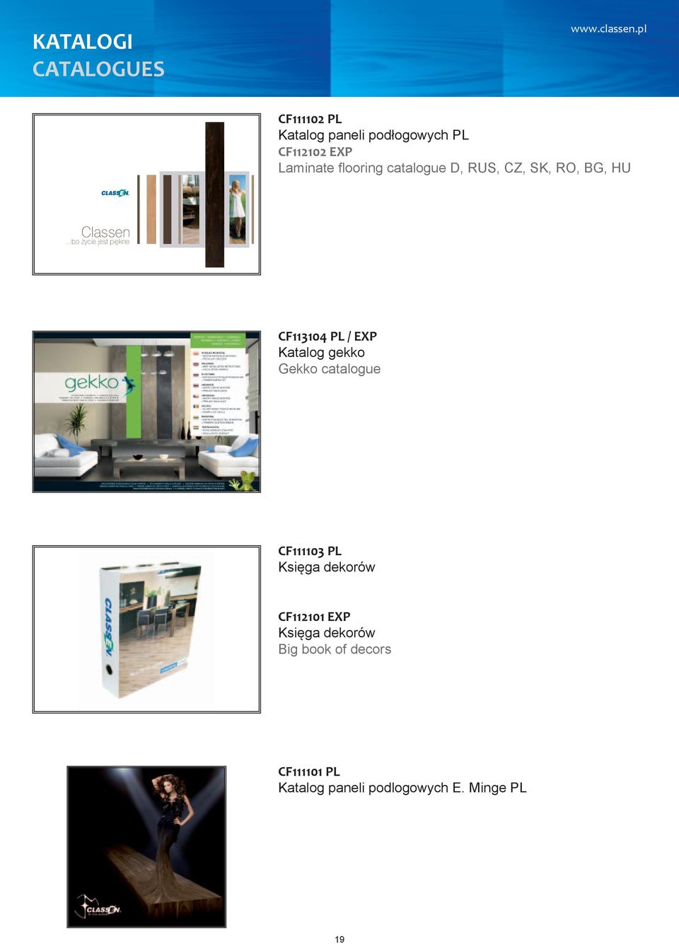 Katalog gekko Gekko catalogue CF111103 PL Księga dekorów CF112101 EXP Księga