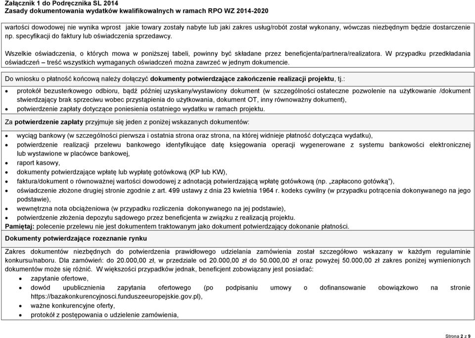 W przypadku przedkładania oświadczeń treść wszystkich wymaganych oświadczeń można zawrzeć w jednym dokumencie.