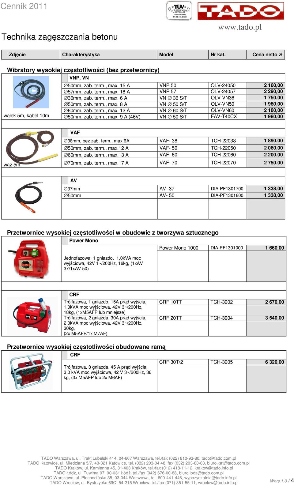 term., max. 12 A VN 60 S/T OLV-VN60 2 180,00 wałek 5m, kabel 10m 50mm, zab. term., max. 9 A (46V) VN 50 S/T FAV-T40CX 1 980,00 VAF 38mm, bez zab. term., max.6a VAF- 38 TCH-22038 1 890,00 50mm, zab.