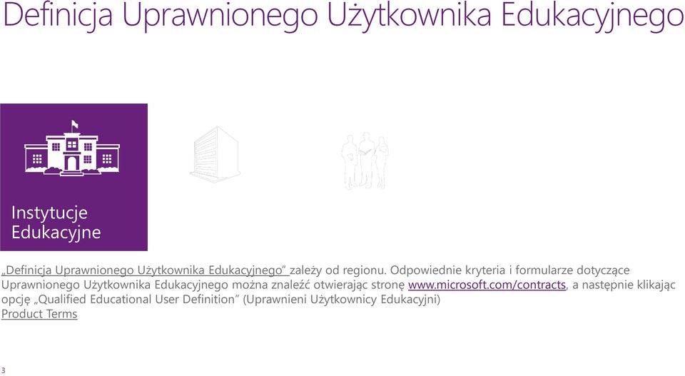 Odpowiednie kryteria i formularze dotyczące Uprawnionego Użytkownika Edukacyjnego można znaleźć