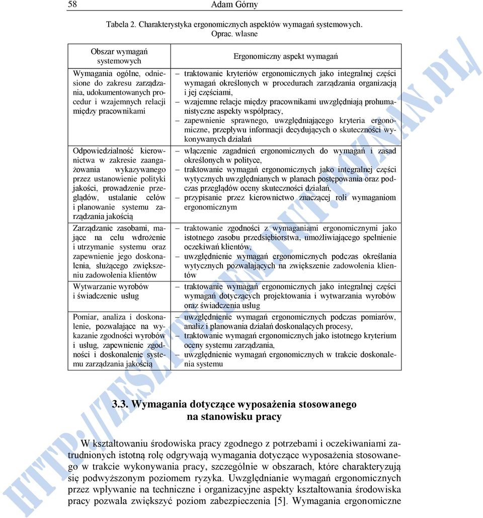 zaangażowania wykazywanego przez ustanowienie polityki jakości, prowadzenie przeglądów, ustalanie celów i planowanie systemu zarządzania jakością Zarządzanie zasobami, mające na celu wdrożenie i