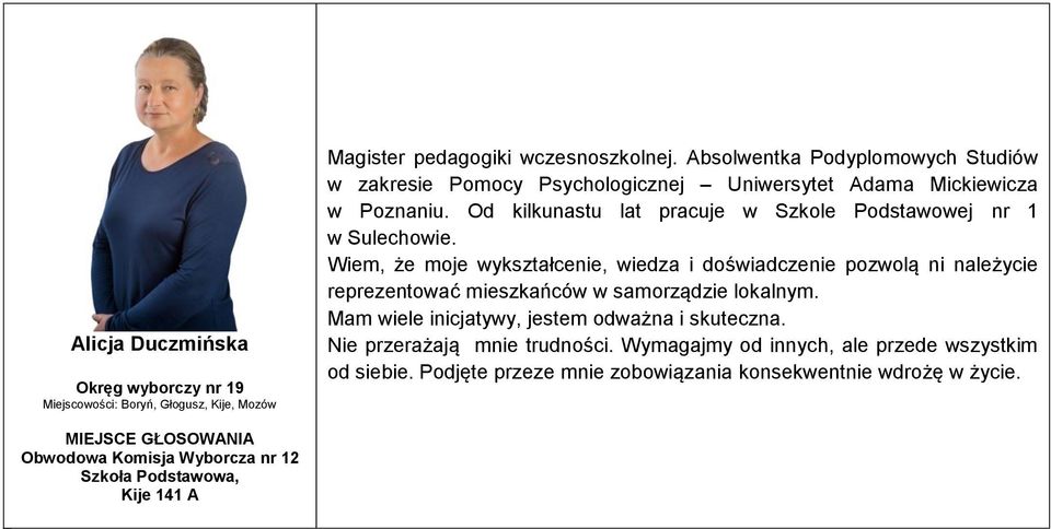 Od kilkunastu lat pracuje w Szkole Podstawowej nr 1 w Sulechowie.