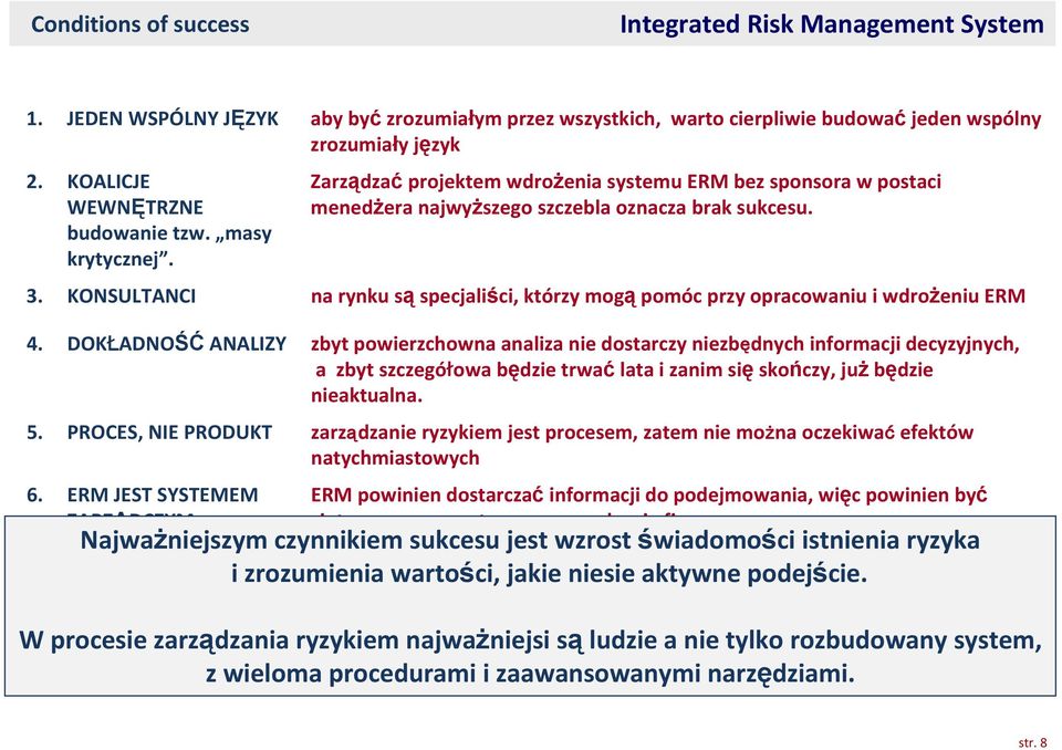 KONSULTANCI na rynku są specjaliści, którzy mogą pomóc przy opracowaniu i wdrożeniu ERM 4.