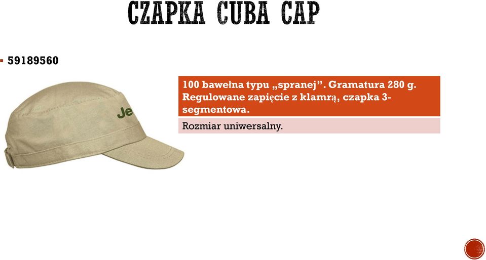 Regulowane zapięcie z klamrą,