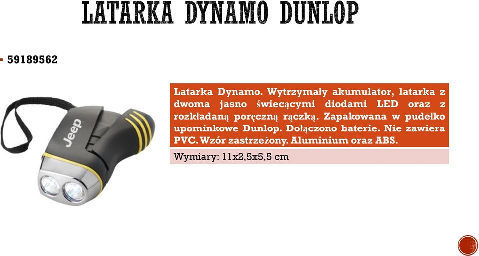 LED oraz z rozkładaną poręczną rączką.