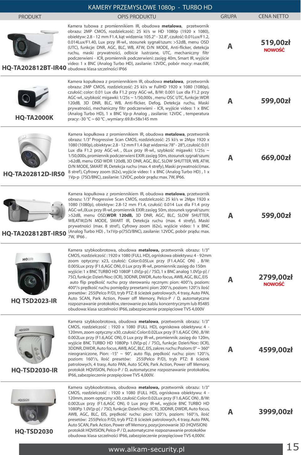 , stosunek sygnał/szum: >52d, menu OSD (UTC), funkcje: DNR, GC, LC, W, TW, D/N MODE, nti-flicker, detekcja ruchu, maski prywatności, odbicie lustrzane, UTC, mechaniczny filtr podczerwieni - ICR,