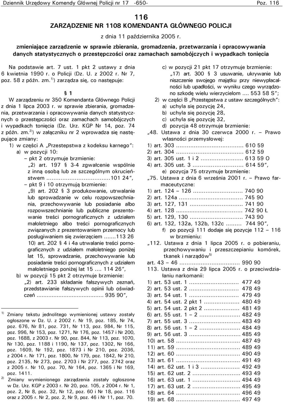 1 pkt 2 ustawy z dnia 6 kwietnia 1990 r. o Policji (Dz. U. z 2002 r. Nr 7, poz. 58 z późn. zm.