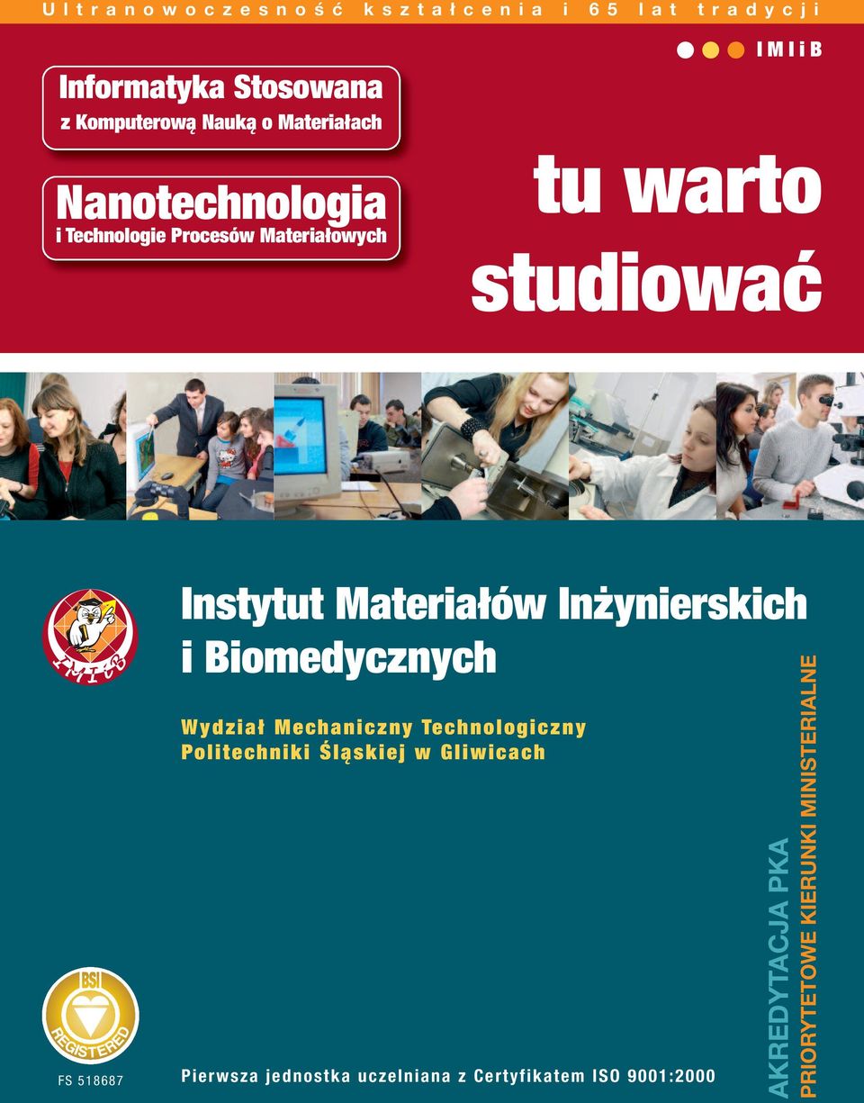 FS 518687 Instytut Materiałów Inżynierskich i Biomedycznych Wydział Mechaniczny Technologiczny Politechniki