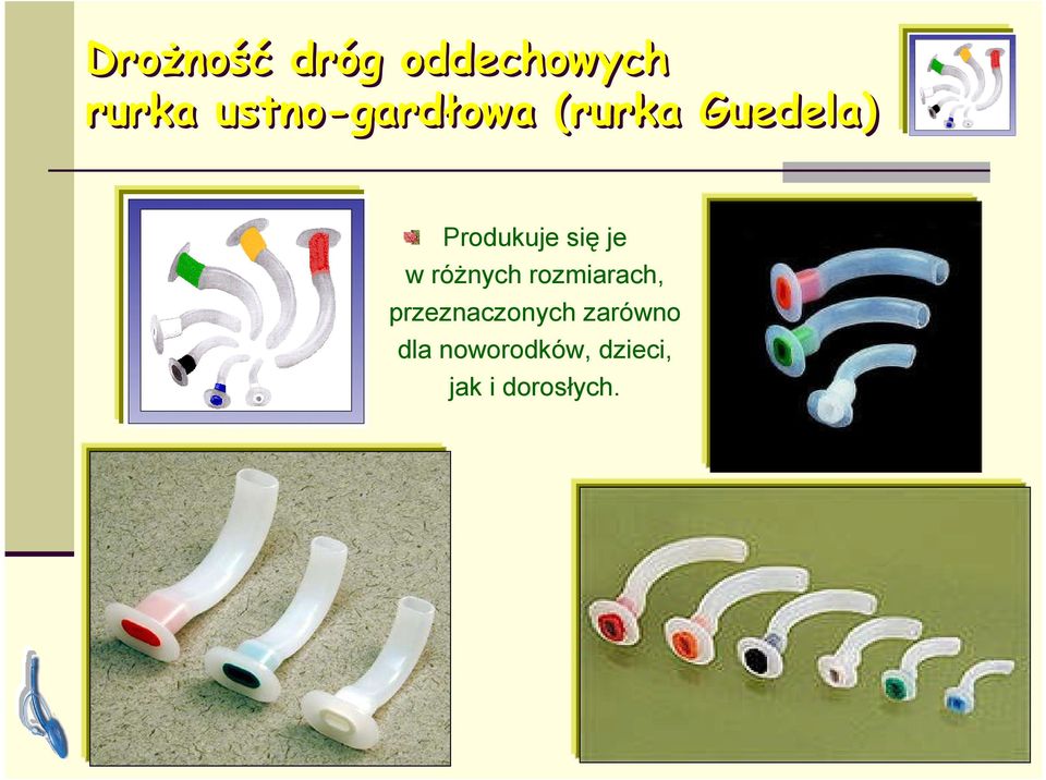 różnych rozmiarach, przeznaczonych