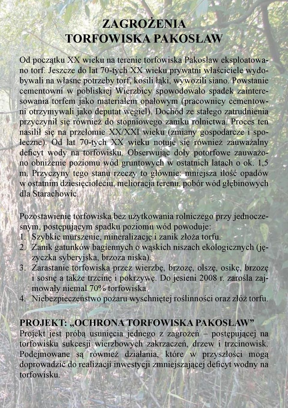 Powstanie cementowni w pobliskiej Wierzbicy spowodowało spadek zainteresowania torfem jako materiałem opałowym (pracownicy cementowni otrzymywali jako deputat węgiel).