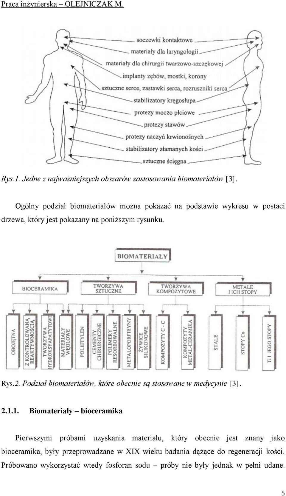 Podział biomateriałów, które obecnie są stosowane w medycynie [3]. 2.1.