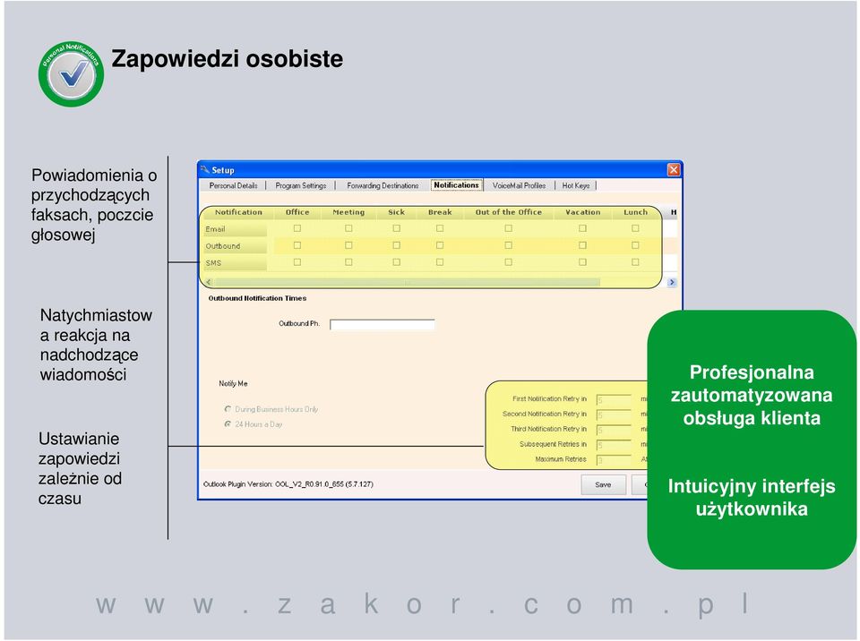 wiadomości Ustawianie zapowiedzi zależnie od czasu