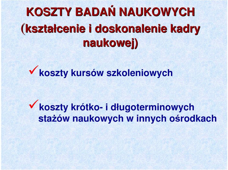 kursów szkoleniowych koszty krótko- i