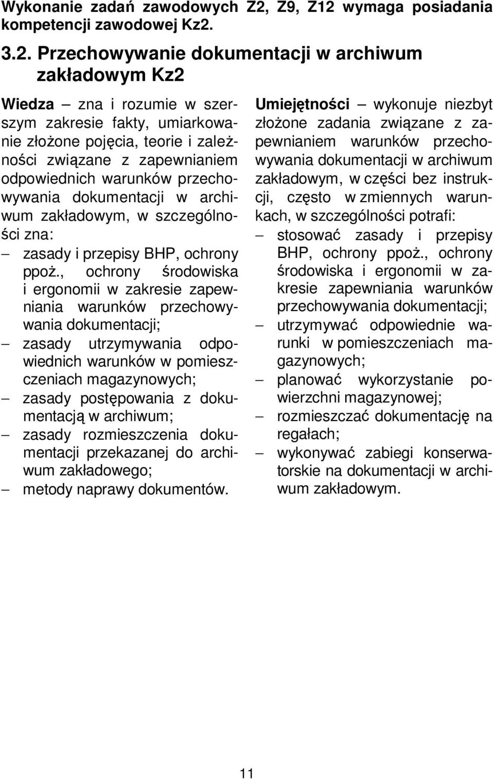 wymaga posiadania kompetencji zawodowej Kz2.