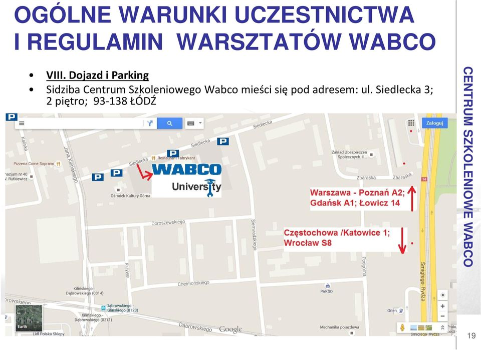 Dojazd i Parking Sidziba Centrum