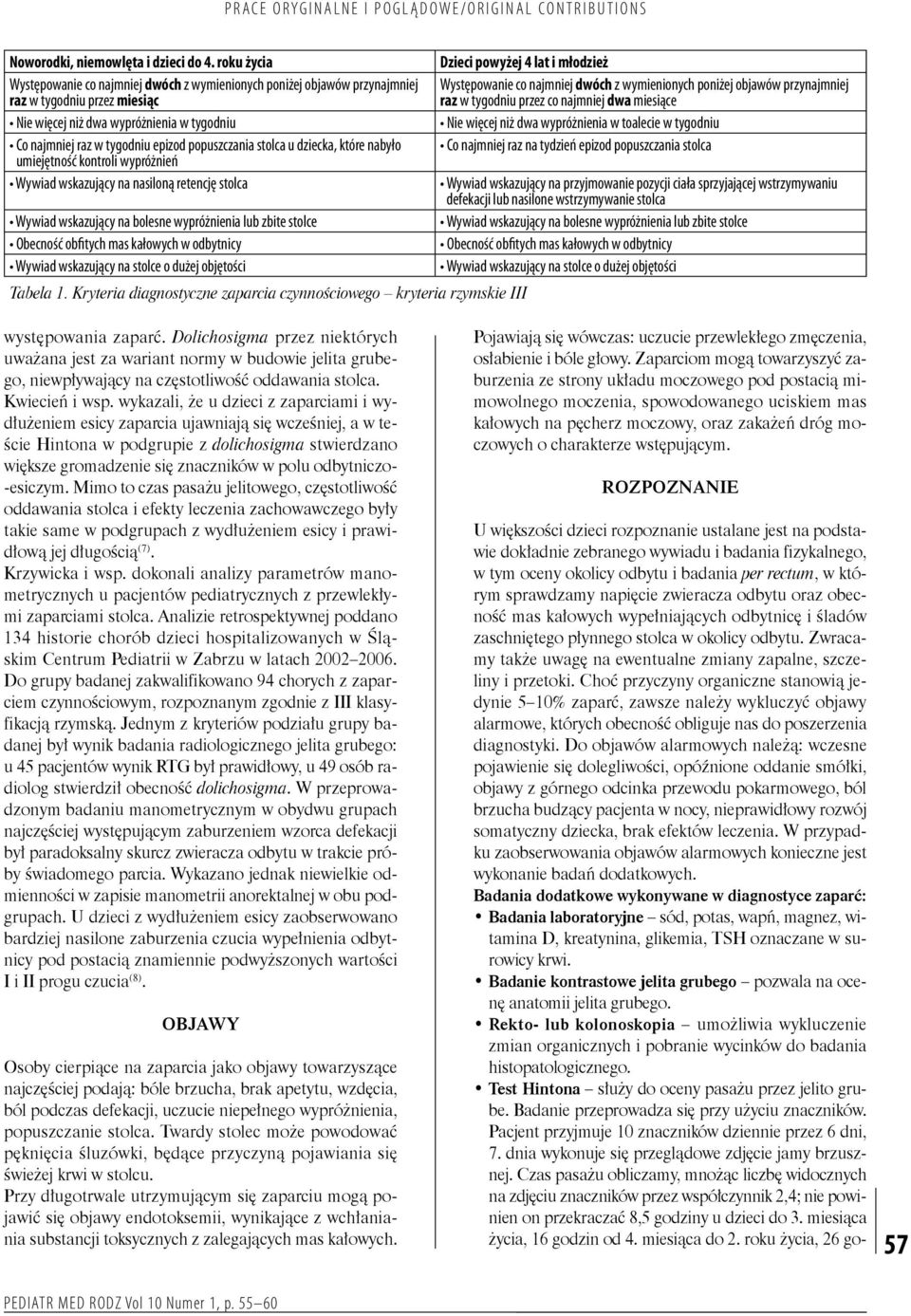 poniżej objawów przynajmniej raz w tygodniu przez co najmniej dwa miesiące Nie więcej niż dwa wypróżnienia w tygodniu Nie więcej niż dwa wypróżnienia w toalecie w tygodniu Co najmniej raz w tygodniu