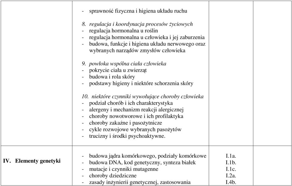 zmysłów człowieka 9. powłoka wspólna ciała człowieka - pokrycie ciała u zwierząt - budowa i rola skóry - podstawy higieny i niektóre schorzenia skóry 10.