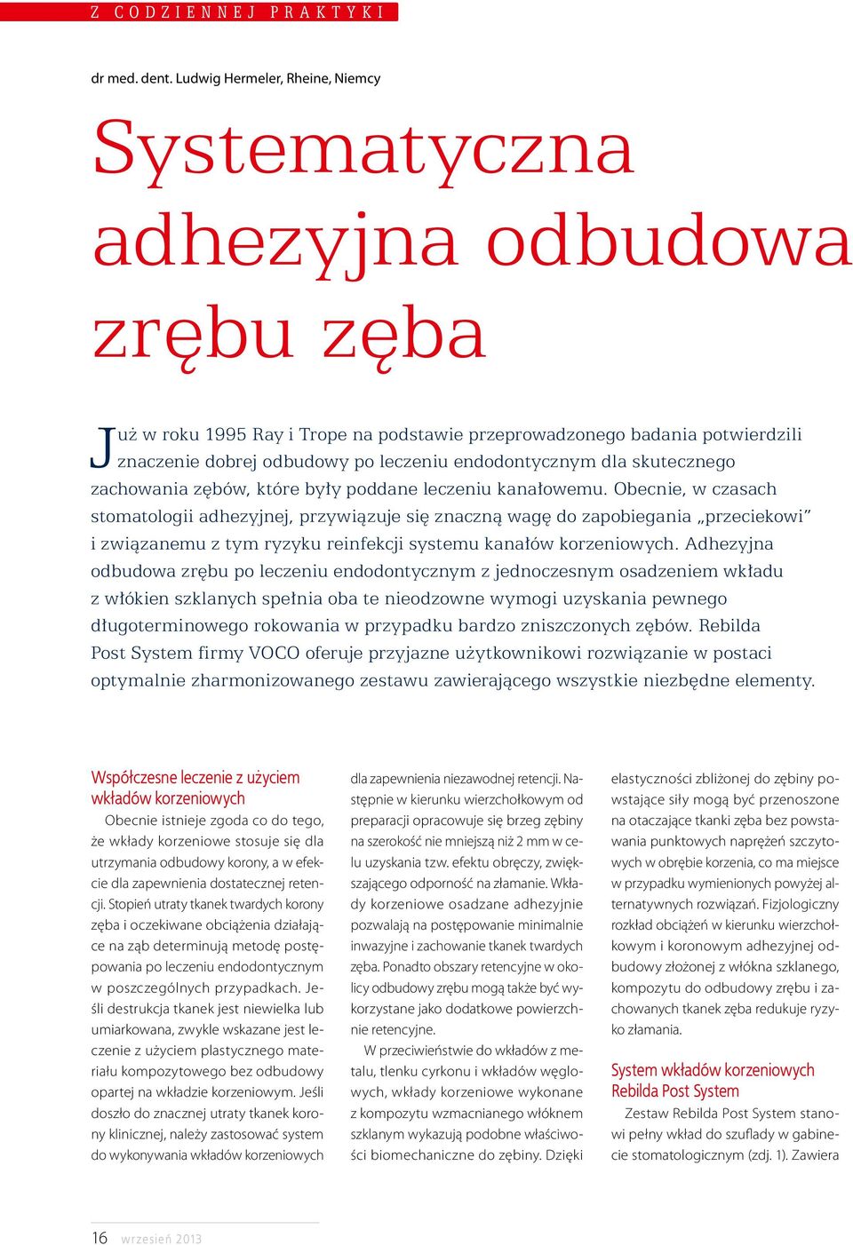 endodontycznym dla skutecznego zachowania zębów, które były poddane leczeniu kanałowemu.