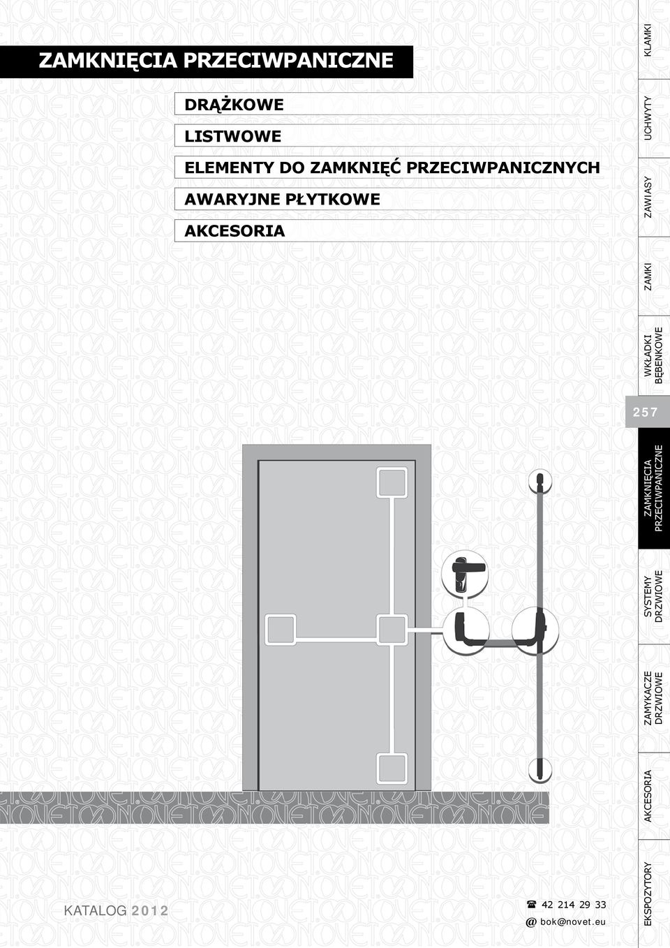 akcesoria UCHWYTY ZAWIASY WKŁADKI BĘBENKOWE ZAMKI 257