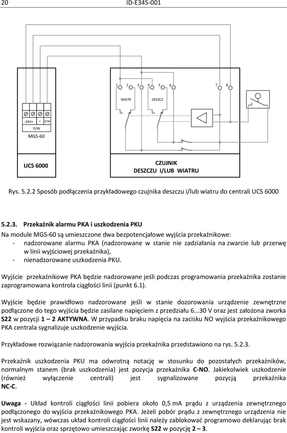 przerwę w linii wyjściowej przekaźnika), - nienadzorowane uszkodzenia PKU.