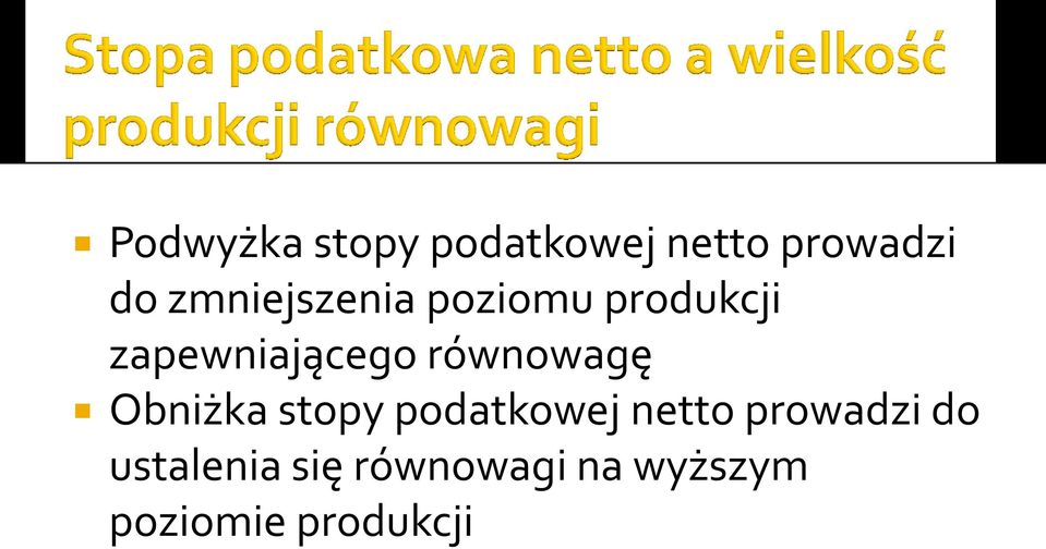 równowagę Obniżka stopy podatkowej netto