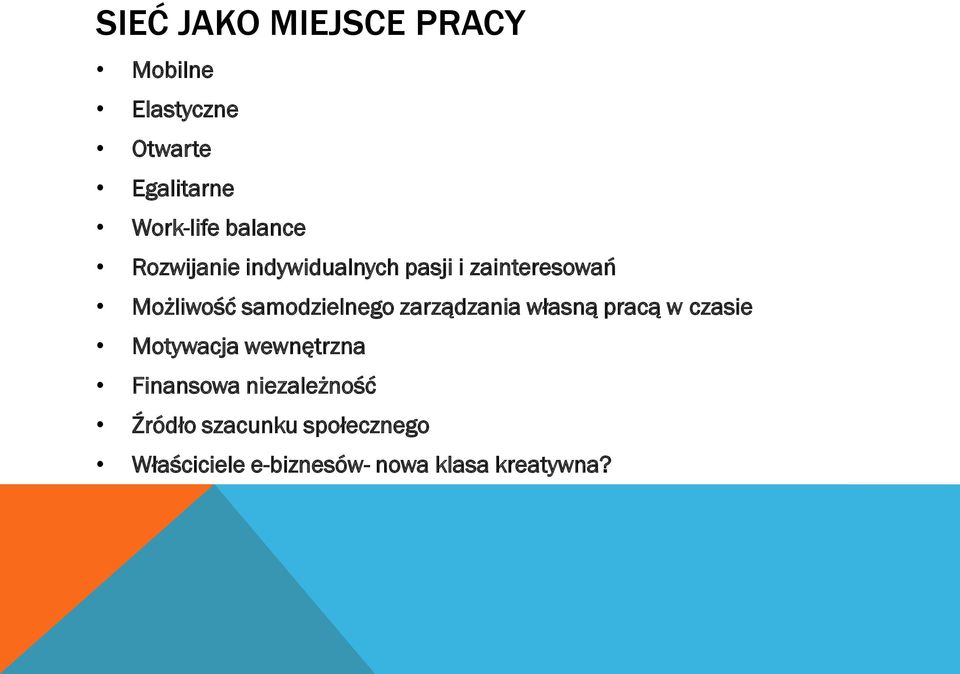 samodzielnego zarządzania własną pracą w czasie Motywacja wewnętrzna
