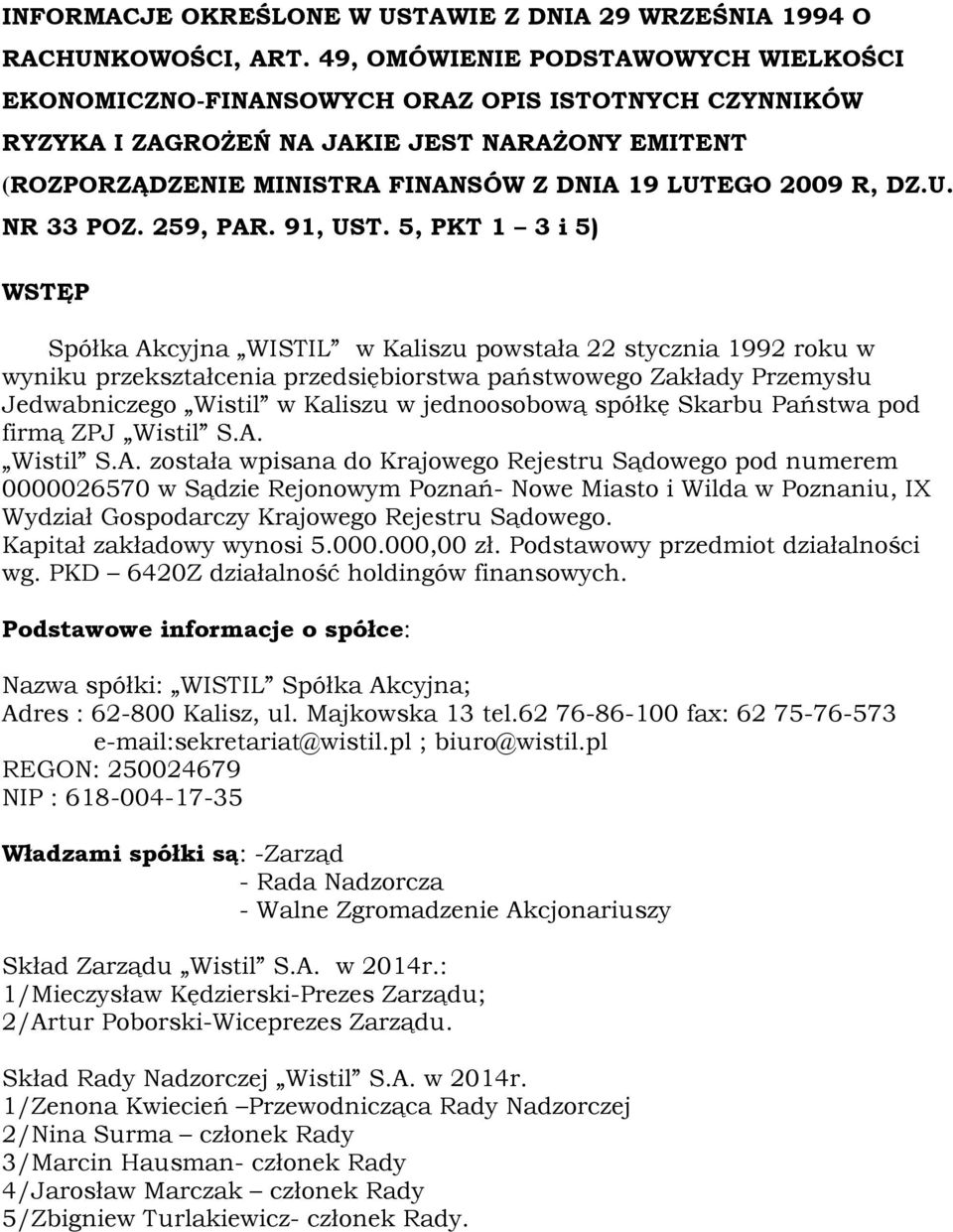 DZ.U. NR 33 POZ. 259, PAR. 91, UST.