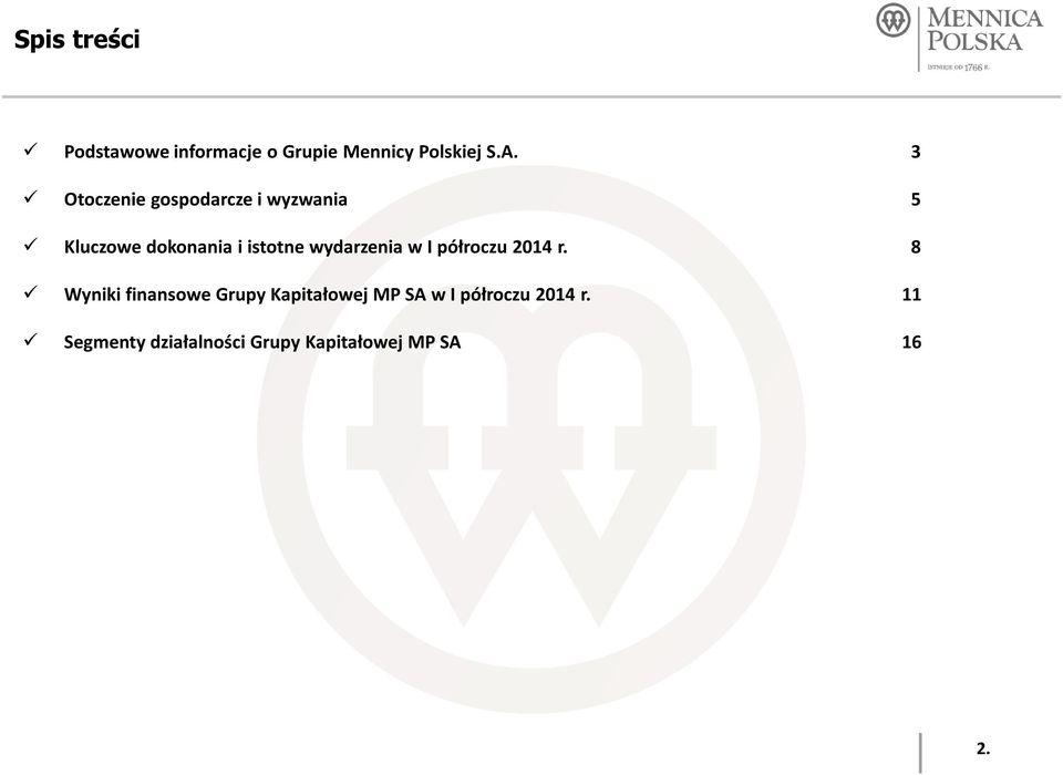 wydarzenia w I półroczu 2014 r.