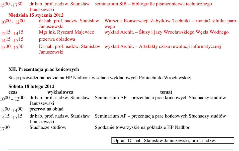 Stanisław wykład Archit. Artefakty czasu rewolucji informatycznej XII.