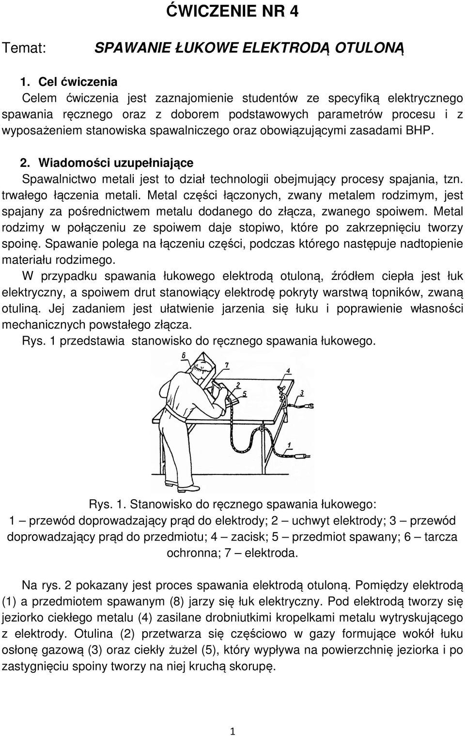 obowiązującymi zasadami BHP. 2. Wiadomości uzupełniające Spawalnictwo metali jest to dział technologii obejmujący procesy spajania, tzn. trwałego łączenia metali.