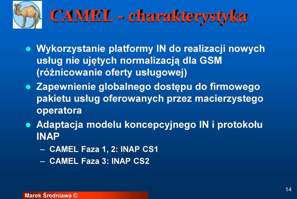 dostępu do firmowego pakietu usług oferowanych przez macierzystego operatora Adaptacja