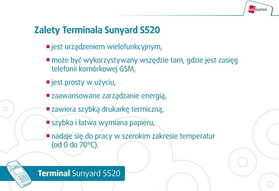 zaawansowane zarządzanie energią, zawiera szybką drukarkę termiczną, szybka i łatwa