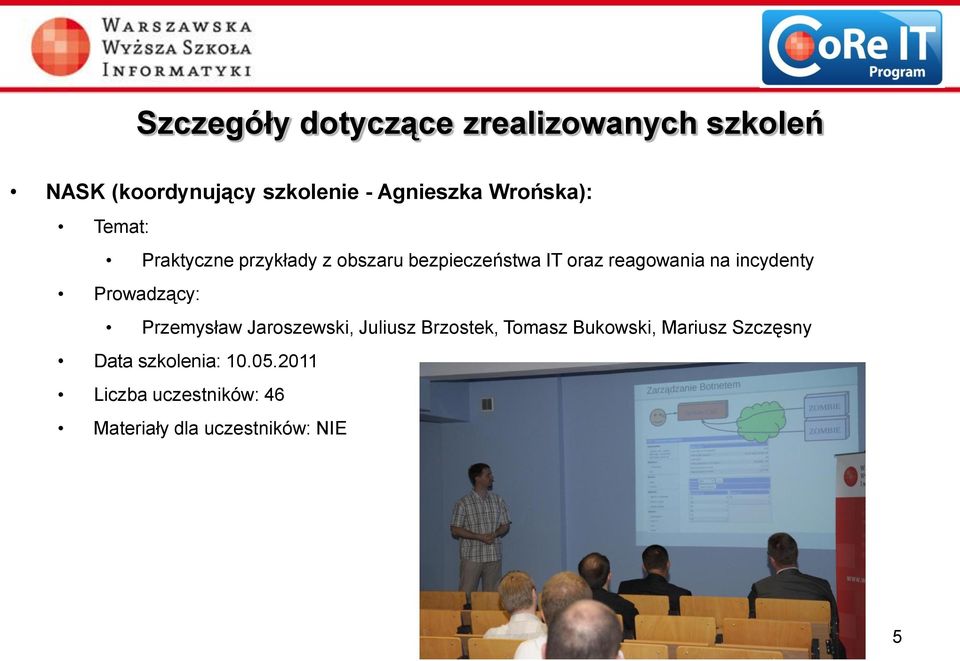 incydenty Prowadzący: Przemysław Jaroszewski, Juliusz Brzostek, Tomasz Bukowski,