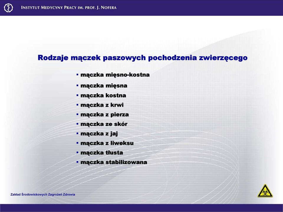 mączka z krwi mączka z pierza mączka ze skór mączka