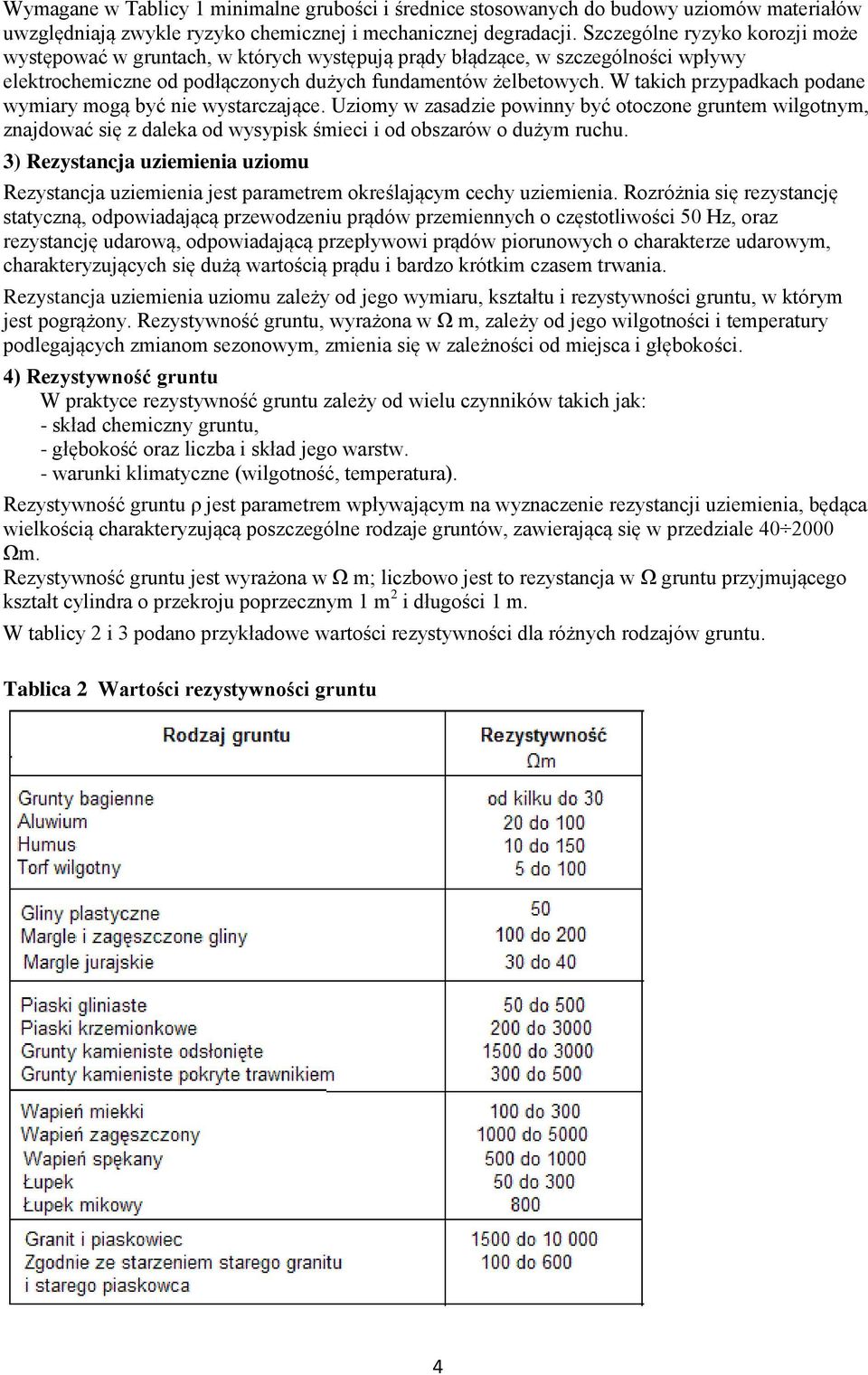 W takich przypadkach podane wymiary mogą być nie wystarczające. Uziomy w zasadzie powinny być otoczone gruntem wilgotnym, znajdować się z daleka od wysypisk śmieci i od obszarów o dużym ruchu.