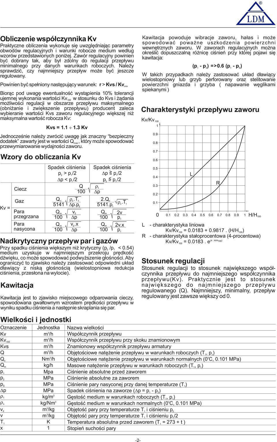 regulacyjnych i warunki robocze medium według wzorów przedstawionych poniżej.