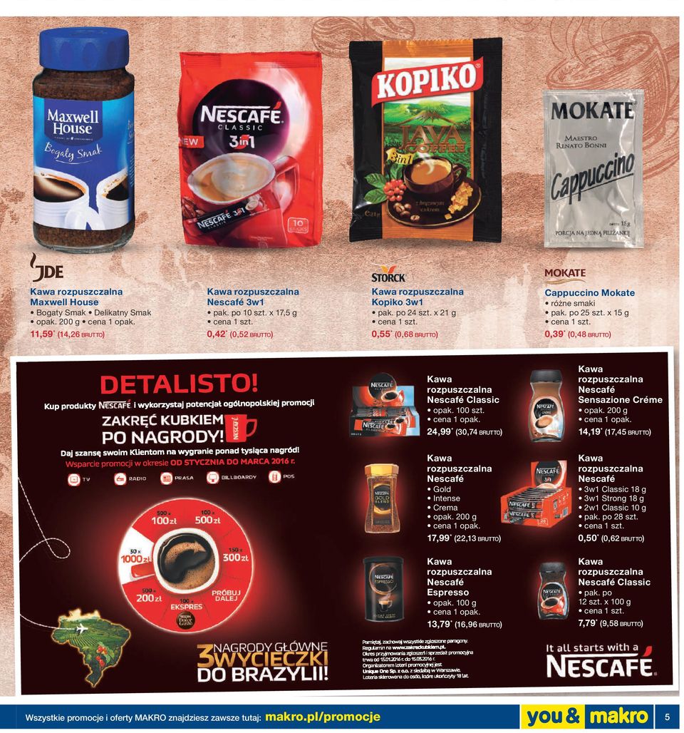 pl/promocje Cappuccino Mokate Nescafé Classic Nescafé Sensazione Créme opak. 100 szt.