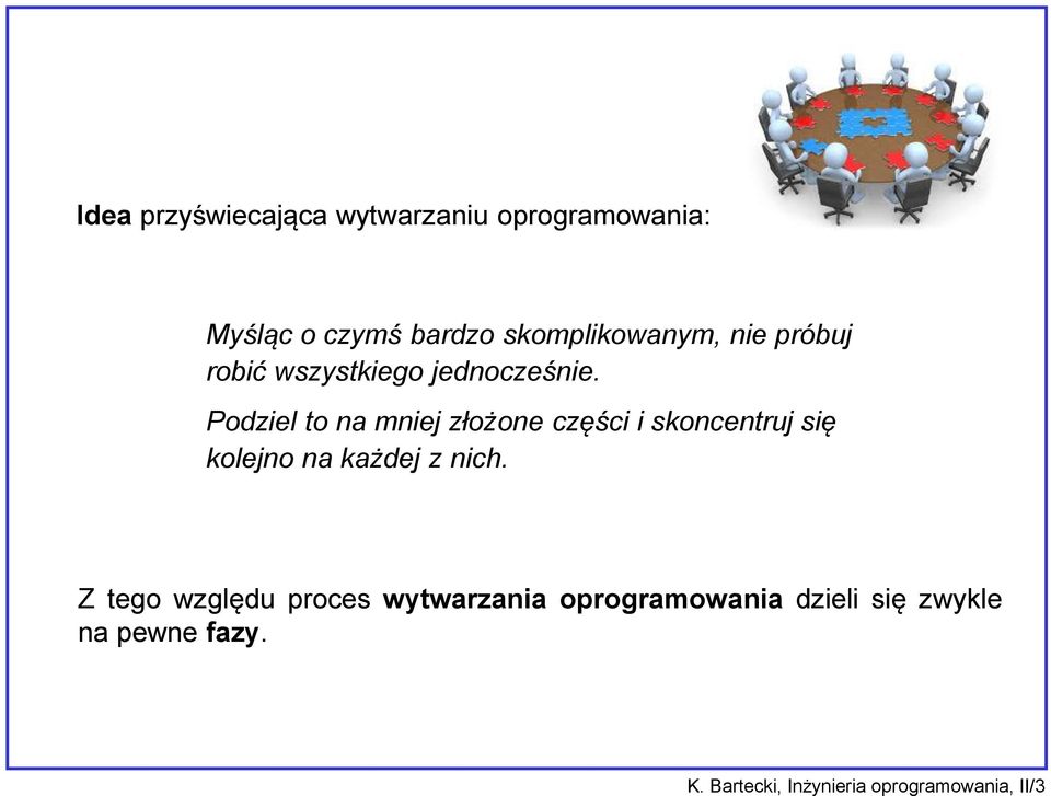 Podziel to na mniej złożone części i skoncentruj się kolejno na każdej z nich.