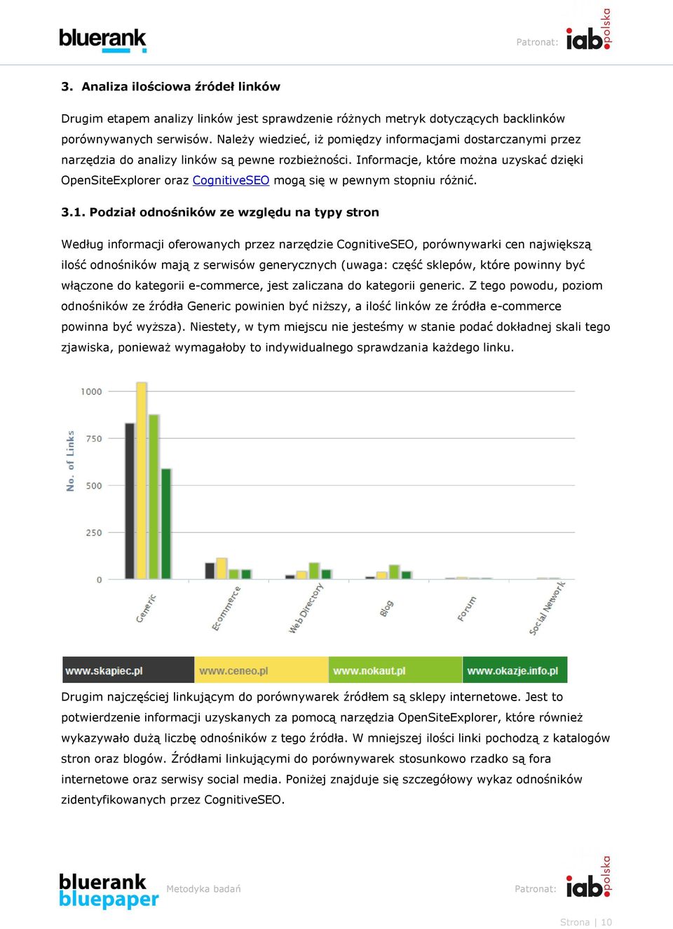 Informacje, które można uzyskać dzięki OpenSiteExplorer oraz CognitiveSEO mogą się w pewnym stopniu różnić. 3.1.
