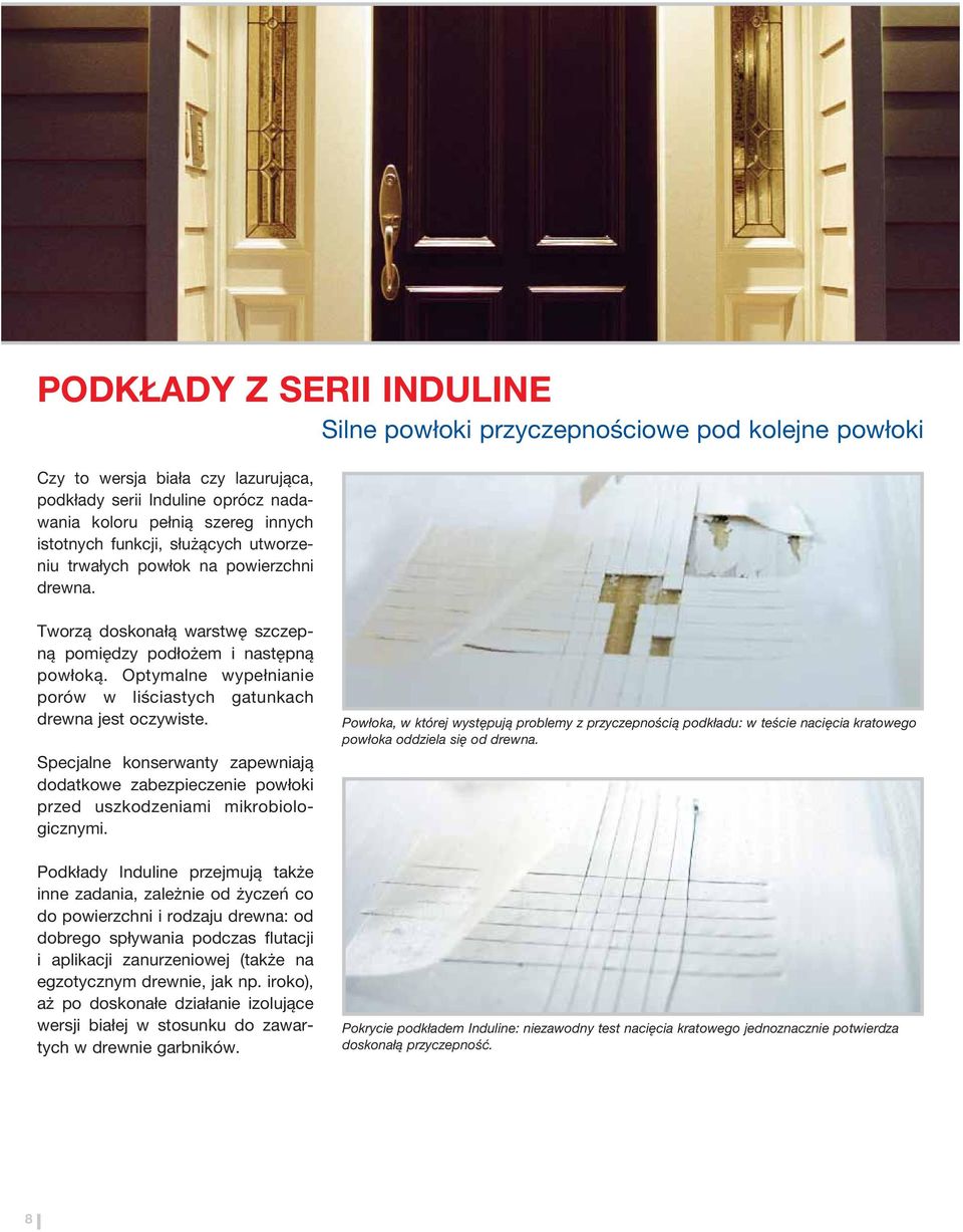 Optymalne wypełnianie porów w liściastych gatunkach drewna jest oczywiste. Specjalne konserwanty zapewniają dodatkowe zabezpieczenie powłoki przed uszkodzeniami mikrobiologicznymi.