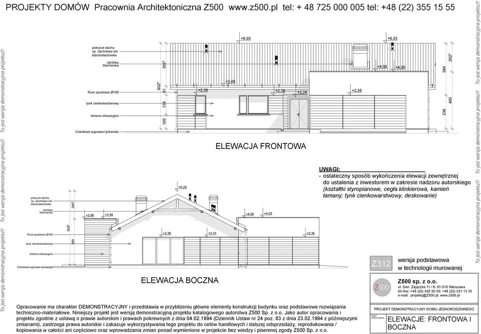 styropianowe, cegła klinkierowa, kamień łamany;, deskowanie) +6,29 2405 +4,00 +3,94 6295 +3,89