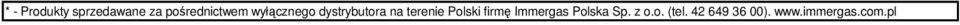 na terenie Polski firmę Immergas