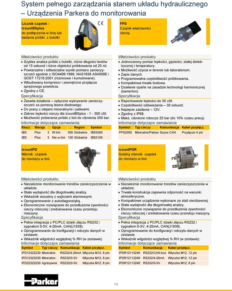 Powtarzalne i odtwarzalne wyniki pomiaru zanieczyszczeń zgodnie z ISO4406:1999, NAS1638 AS4509E i GOST 17216:2001 (różnicowe i kumulowane).